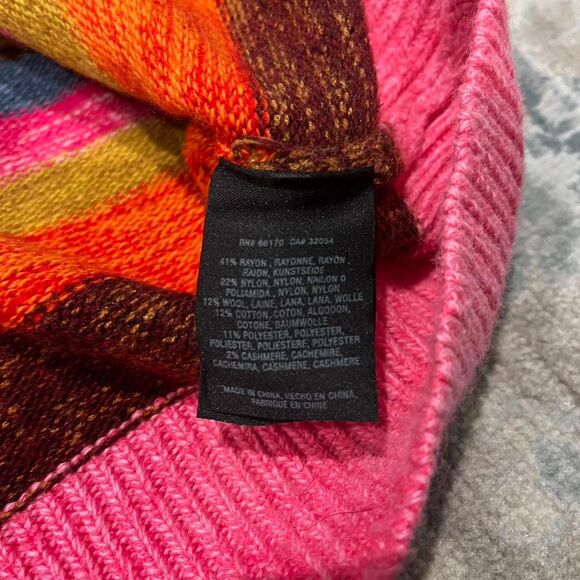 Anthropologie Moth Leive Striped Sweater Button Multicolor Wool Cashmere XS - Picture 5 of 10